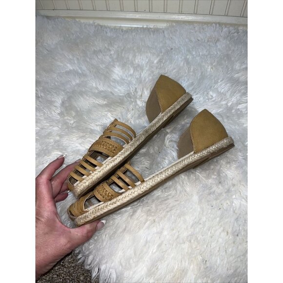 FRANCESCA'S Tan Huarache Summer Espadrille Flats size 10 new - Picture 7 of 10